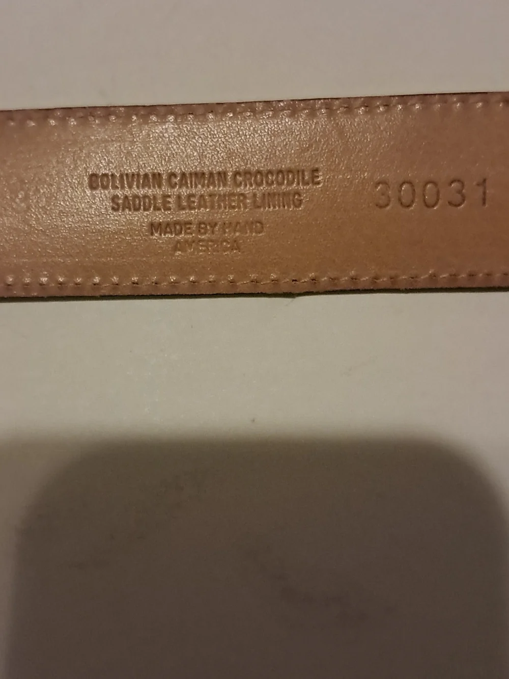 Martin Dingman Men's Anthony 2 Buckle Alligator-Grain Leather Belt Brass Dress - Picture 7 of 9